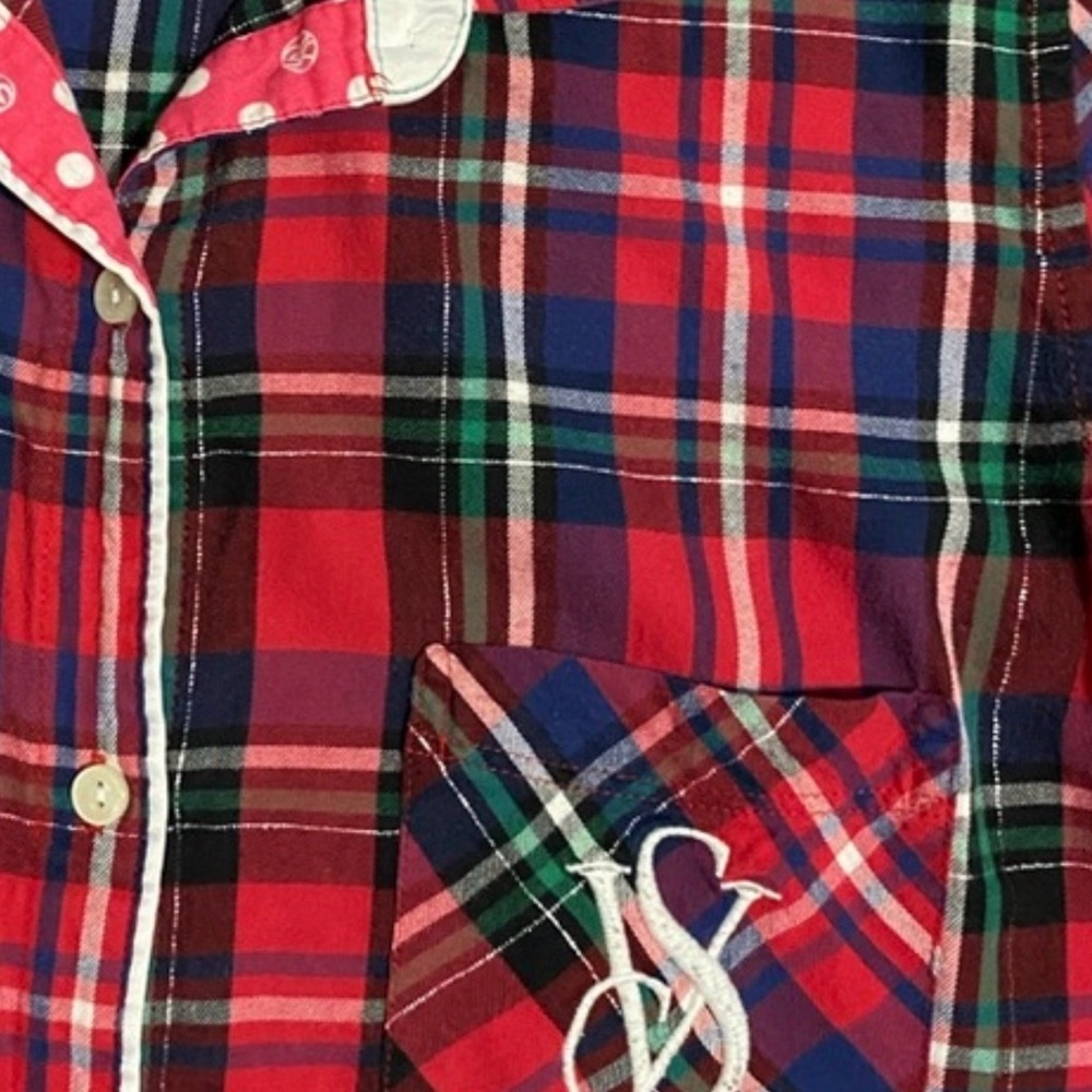 Victoria's Secret Red Plaid Pajama Night Shirt - Picture 4 of 6
